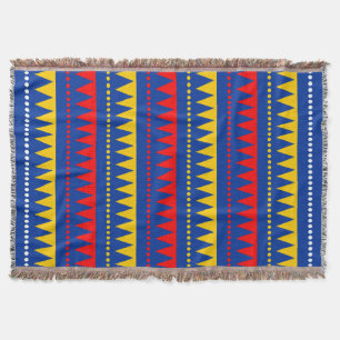 Aztec-gebergten - Navy, Red, Amber en White Deken
