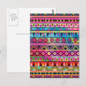 Aztec geïnspireerd patroon briefkaart (Voorkant / Achterkant)