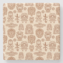 Aztec Geïnspireerd patroon Stenen Onderzetter