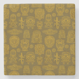 Aztec Geïnspireerd patroon Stenen Onderzetter