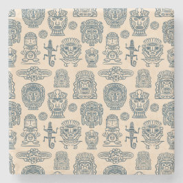 Aztec Geïnspireerd patroon Stenen Onderzetter