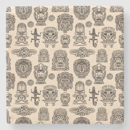 Aztec Geïnspireerd patroon Stenen Onderzetter