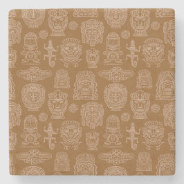 Aztec Geïnspireerd patroon Stenen Onderzetter