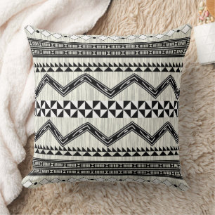 Aztec Geometric Grey Abstract Pattern Kussen