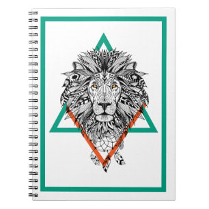 Aztec Geometric Lion Portret Notitieboek