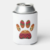 Aztec Geometric Pattern Art Dog Paw Print Blikjeskoeler (Blikje Achterkant)