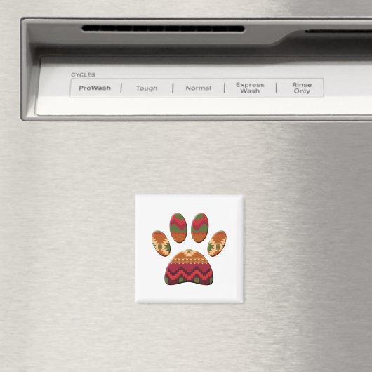 Aztec Geometric Pattern Art Dog Paw Print Magneet (Insitu (Vaatwasser))