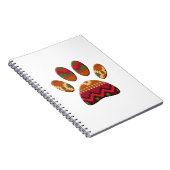 Aztec Geometric Pattern Art Dog Paw Print Notitieboek (Rechterzijde)