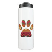 Aztec Geometric Pattern Art Dog Paw Print Thermosbeker (Voorkant)
