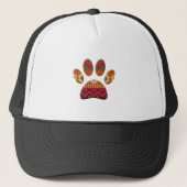 Aztec Geometric Pattern Art Dog Paw Print Trucker Pet (Voorkant)