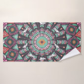 Aztec géométrique : Motif circulaire coloré (Serviette de bain)