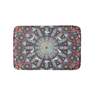 Aztec geometrisch: kleurrijk cirkelpatroon badmat