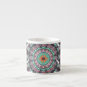 Aztec geometrisch: kleurrijk cirkelpatroon espresso kop