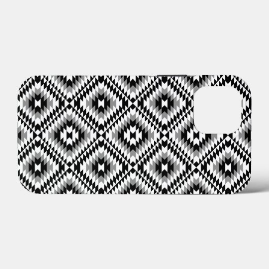 Aztec gestileerde BW + grijs symboolpatroon Case-Mate iPhone Case (Achterkant (horizontaal))