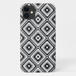 Aztec gestileerde BW + grijs symboolpatroon iPhone 11 Hoesje