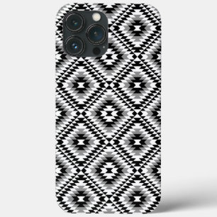 Aztec gestileerde BW + grijs symboolpatroon iPhone 13 Pro Max Hoesje