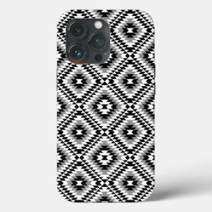 Aztec gestileerde BW + grijs symboolpatroon iPhone 13 Pro Hoesje