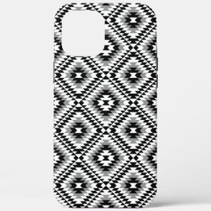 Aztec gestileerde BW + grijs symboolpatroon iPhone 12 Pro Max Hoesje