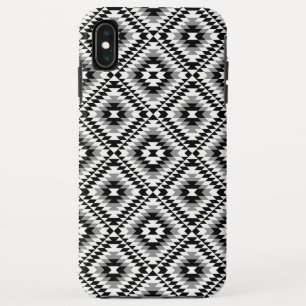 Aztec gestileerde BW + grijs symboolpatroon iPhone XS Max Hoesje