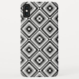 Aztec gestileerde BW + grijs symboolpatroon iPhone XS Max Hoesje