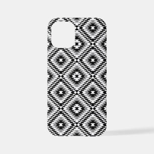 Aztec gestileerde BW + grijs symboolpatroon iPhone 12 Mini Hoesje