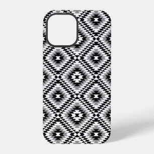 Aztec gestileerde BW + grijs symboolpatroon iPhone 12 Pro Hoesje