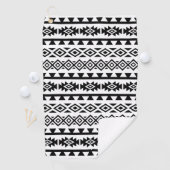 Aztec - Gestormd Big Pattern II Black op White Golfhanddoek (Insitu)