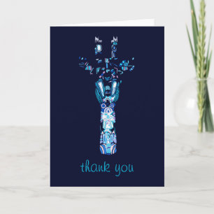 Aztec Giraffe Shades of Blue Hartelijk dank Kaart