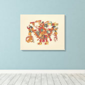 Aztec god canvas afdruk (Insitu (Houten vloer))