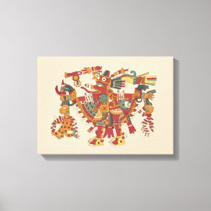 Aztec god canvas afdruk