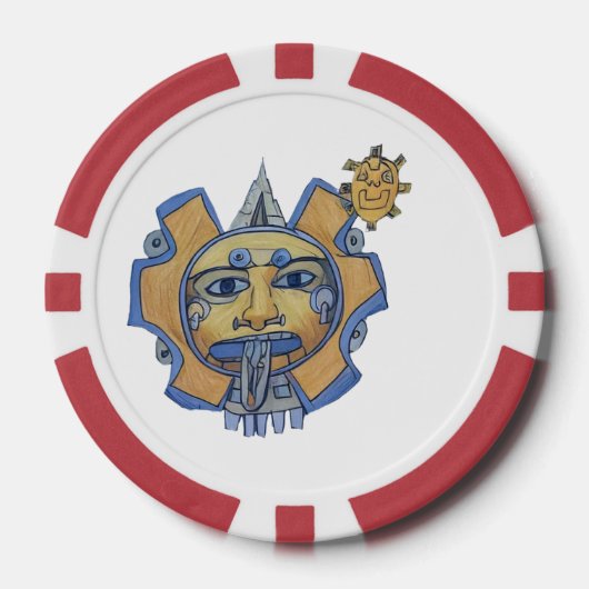 Aztec gold poker chip (Voorkant)