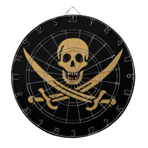 Aztec Gouden Schedel & Cutlass Piraat Calico Jack Dartbord