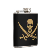 Aztec Gouden Schedel & Cutlass Piraat Calico Jack Heupfles (Rechts)