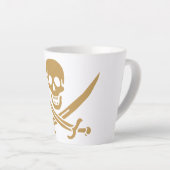Aztec Gouden Schedel & Cutlass Piraat Calico Jack Latte Mok (Rechterhoek)