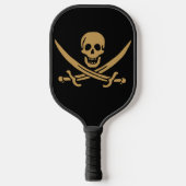 Aztec Gouden Schedel & Cutlass Piraat Calico Jack Pickleball Paddle (Voorkant)