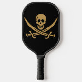 Aztec Gouden Schedel & Cutlass Piraat Calico Jack Pickleball Paddle (Achterkant)
