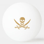 Aztec Gouden Schedel & Cutlass Piraat Calico Jack Pingpongballen (Achterkant)