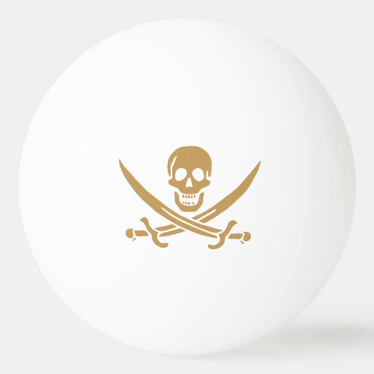 Aztec Gouden Schedel & Cutlass Piraat Calico Jack Pingpongballen (Voorkant)