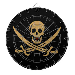 Aztec Gouden Schedel & Sabel Piraat Calico Jack Dartbord