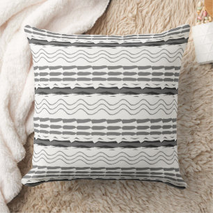 Aztec Grey Abstract Geometric Pattern Kussen