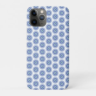 Aztec Grieks cirkelvormig naaldhoekspatroon blauw iPhone 11 Pro Hoesje