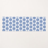 Aztec Grieks cirkelvormig naaldhoekspatroon blauw Yogamat (Voorkant (horizontaal))