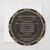 Aztec Hearts Gold Black Dinner Party invitations (Dos)