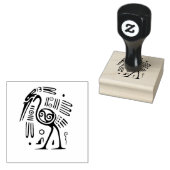 Aztec Heron Waterbird Art Rubberstempel (Gestempeld)