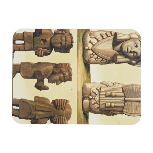 Aztec Idols, Mexico (kleurenlithograaf) Magneet (Horizontaal)