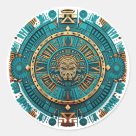 Aztec, Inca en Maya Ancient Symbool Ronde Sticker
