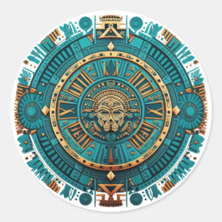 Aztec, Inca en Maya Ancient Symbool Ronde Sticker