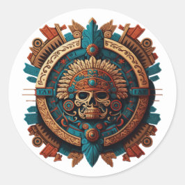 Aztec, Inca en Maya Ancient Symbool Ronde Sticker
