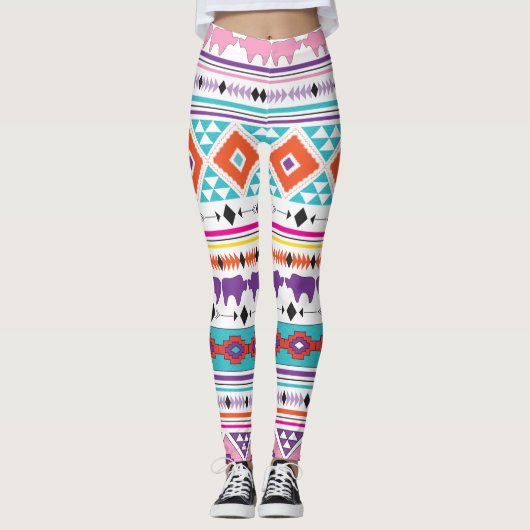 Aztec Indian Southwestern Pattern Leggings (Voorkant)