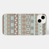 Aztec Influence Motif Crème Bleue Terracottas (Verso Horizontal)